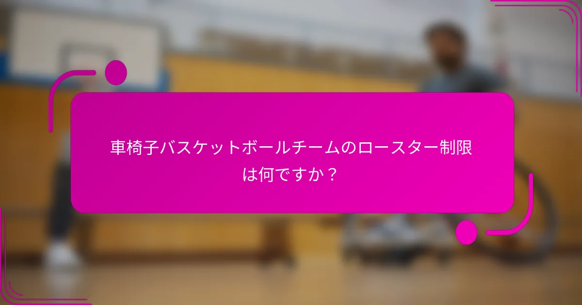 車椅子バスケットボールチームのロースター制限は何ですか？