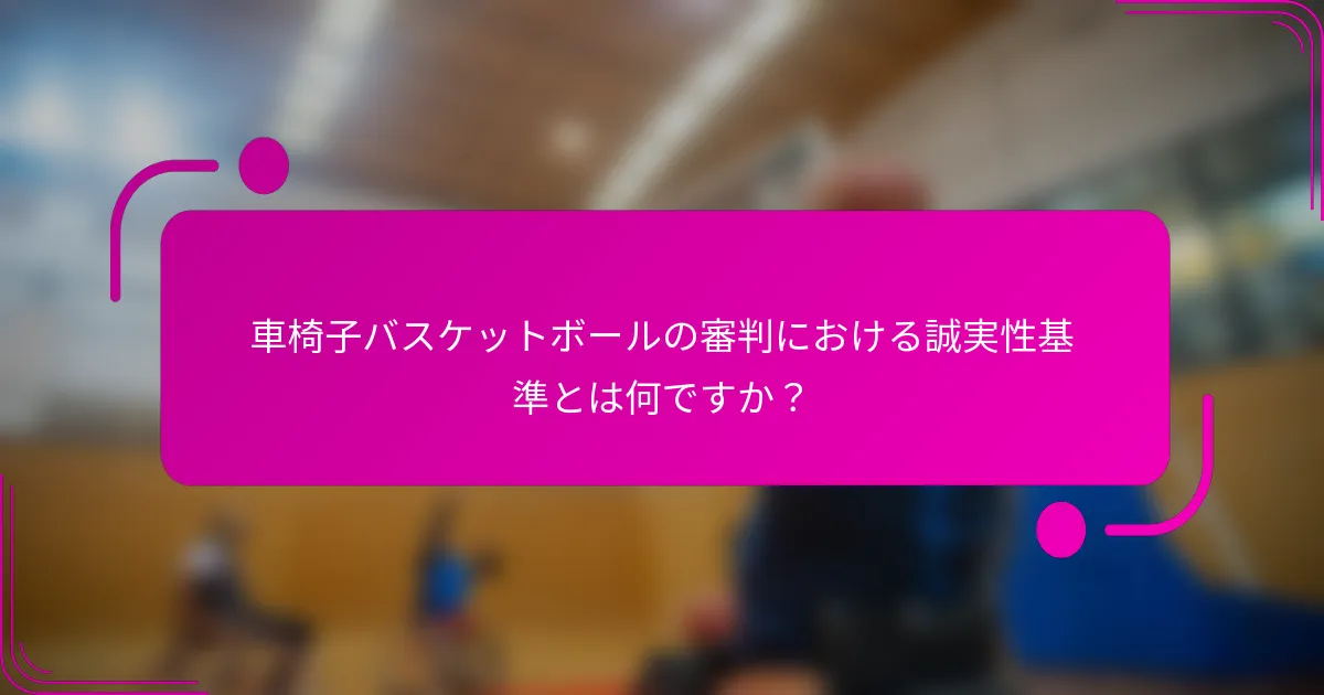 車椅子バスケットボールの審判における誠実性基準とは何ですか？