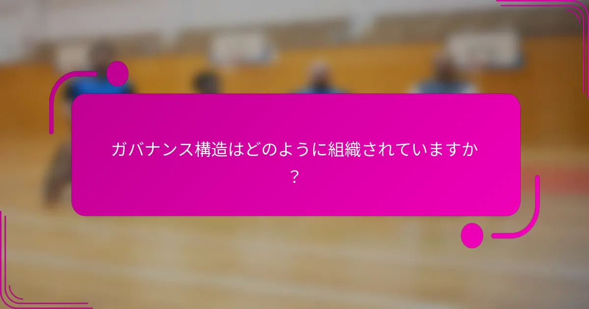 ガバナンス構造はどのように組織されていますか？