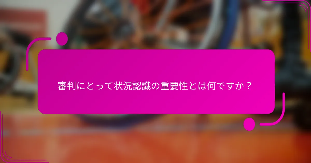 審判にとって状況認識の重要性とは何ですか？